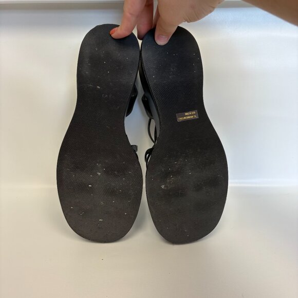 VINTAGE MIA black strappy platform wedge sandal - Picture 6 of 6